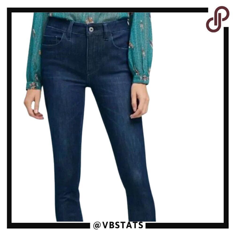 Anthropologie Pilcro High Rise Denim Legging Jeans Stretch Blue Dark Wash Sz‎ 27
